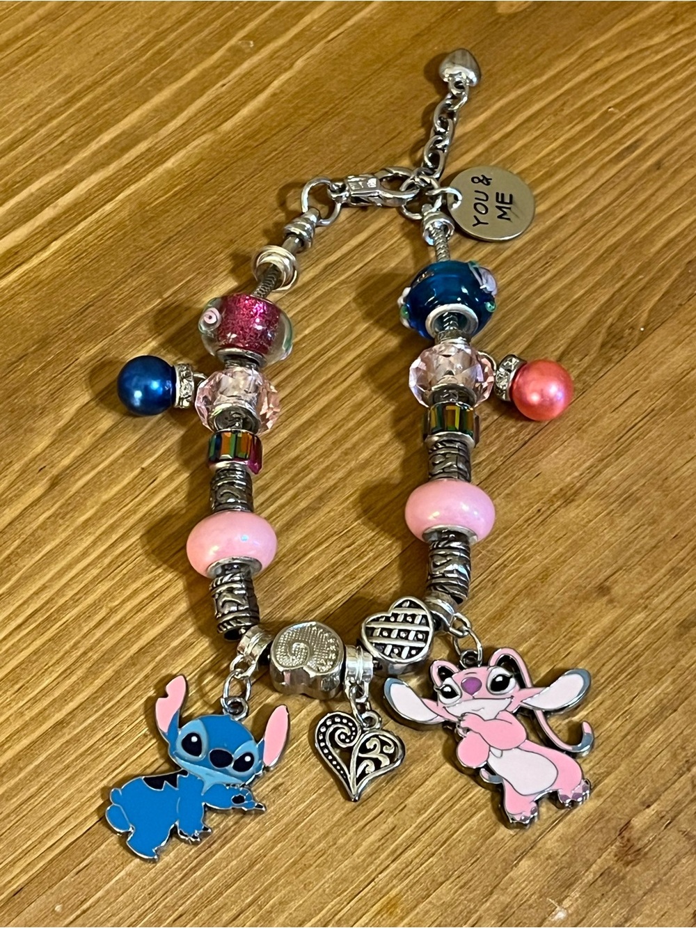 Lilo & Stitch snake bracelet marked “You & Me” silver tone 7 - 8 1/2” - Picture 4 of 10